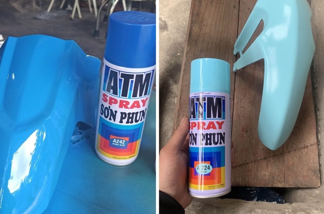 tân trang xe bằng sơn xịt atm 