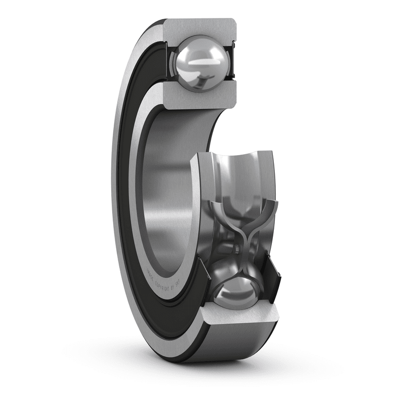 hình ảnh mặt cắt vòng bi bạc đạn cầu SKF 2 nắp chắn cao su